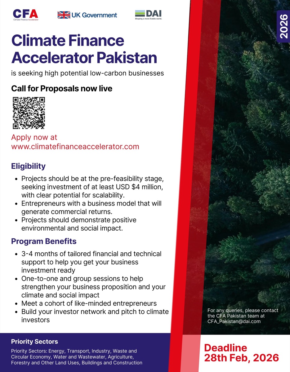 Call for Proposals campaign poster with eligibility criteria and deadline.