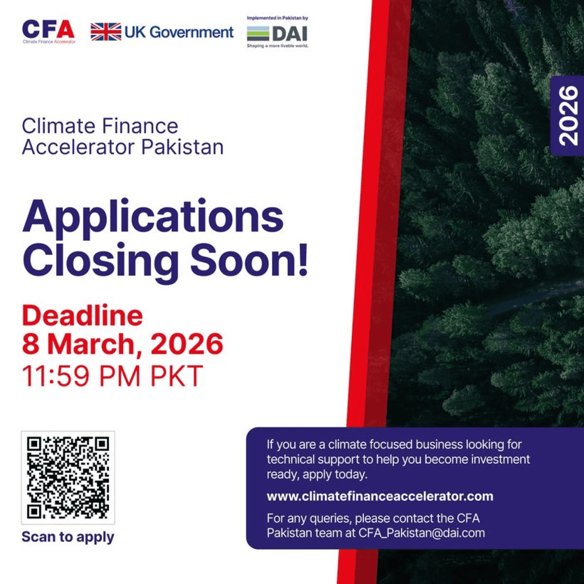 Applications Closing Soon countdown poster with deadline.
