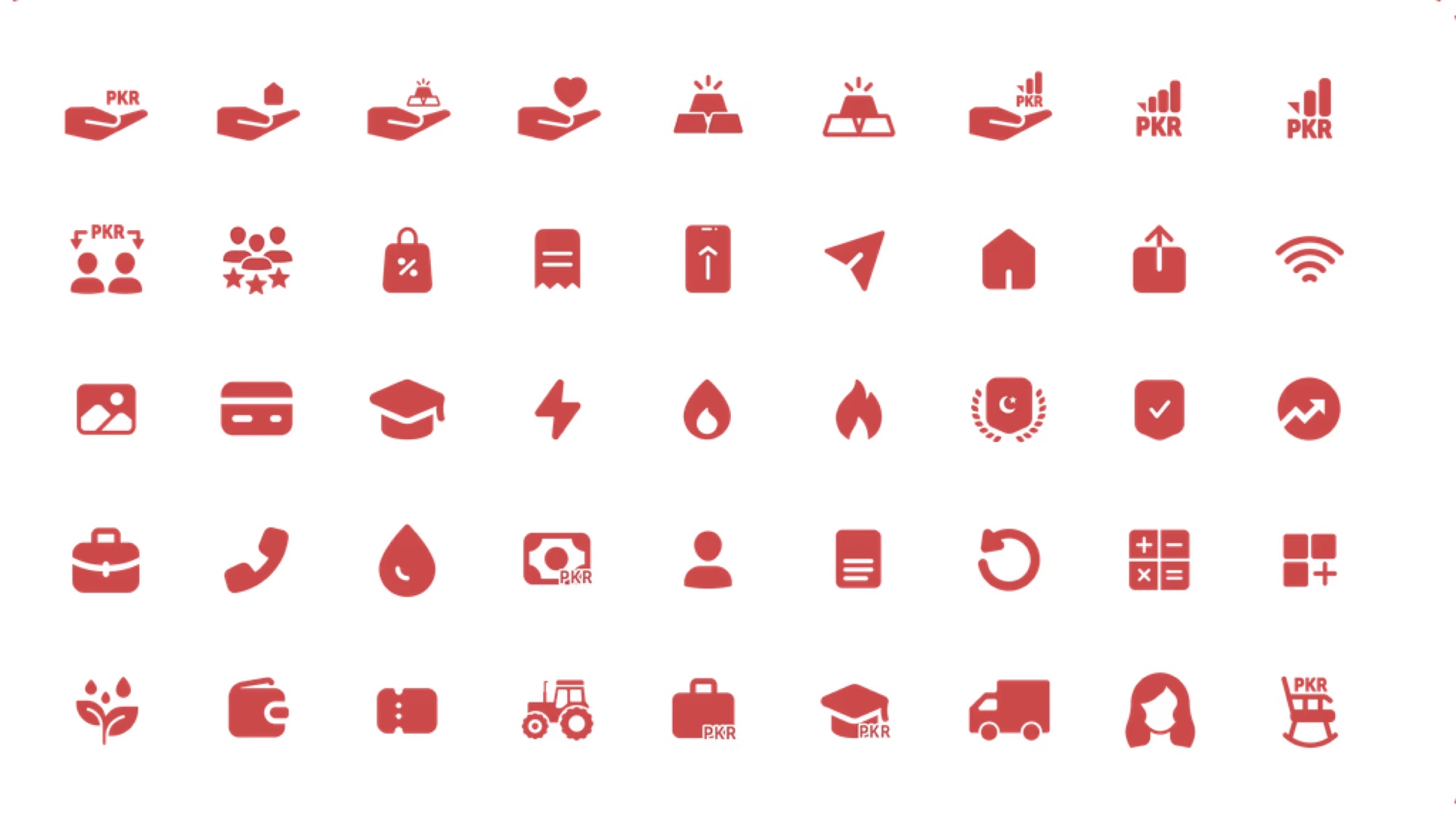 The flat, high-contrast MMBL icon set that shipped.